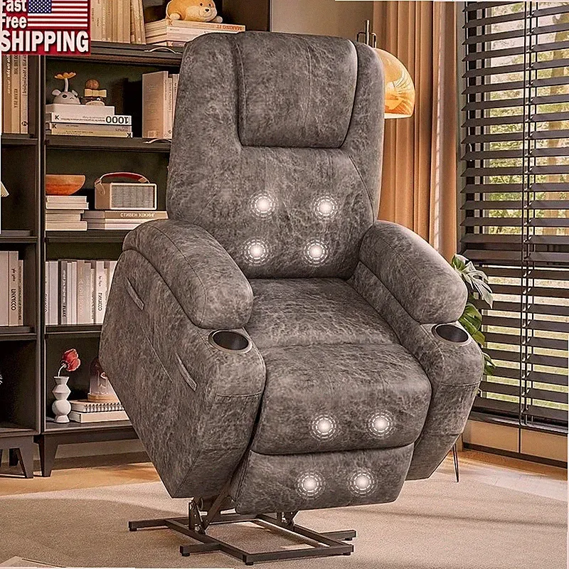 Electric Lift Recliner Chair Massage Vibration Support Storage Easy Assembly New